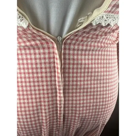 Vintage Gunne Sax Jessica Mcclintock Prairie Boho Corset Dress Checkered Red - Picture 10 of 12